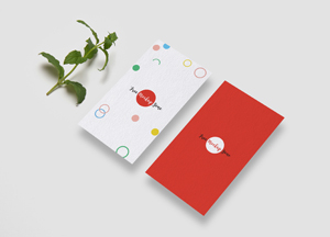 Free Front & Back Vertical Business Card Mockup 