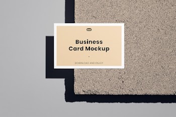 Free Front Business Card on Brick Mockup