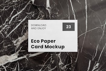 Free Front Business Card on Marble Mockup