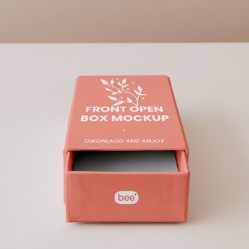 Free Front Open Box Mockup