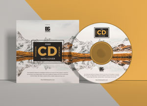 Free Front View Branding Cd Mockup With Cover ig icd cd with cover 