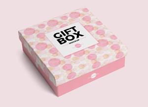 Free Gift Box Mockup PSD gift box 