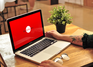 Free Girl Using MacBook Pro Mockup 2018 