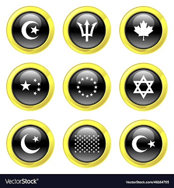 free glassy black and gold flag buttons