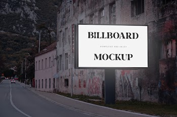 Free Glowing Billboard Mockup