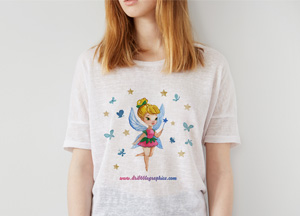 Free Gorgeous Girl T-Shirt MockUp Psd Template 