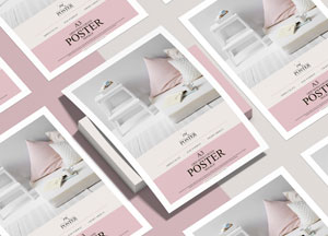 Free Grid Curved Poster Branding Mockup poster eda a poster post 