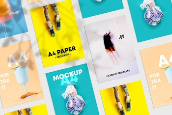 Free Grid Flyers Mockup (PSD)