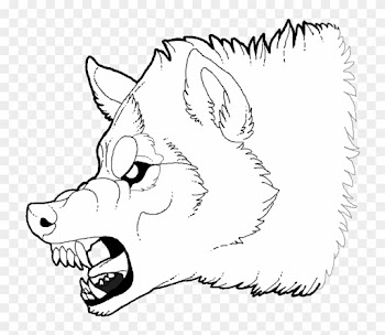 Free Growling Wolf Lineart - Author