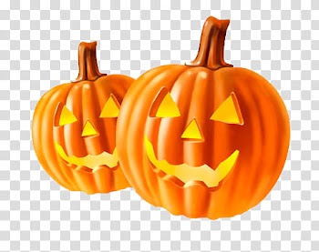 Free Halloween shop Brushes Plus Cutouts, two pumpkins illustration transparent background PNG clipart