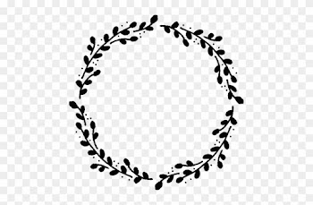 Free Hand Drawn Vector Wreath Graphic - Circle Border Black And White