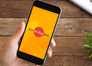 Free Hand Holding Clean Smartphone Mockup he meeknp zene 