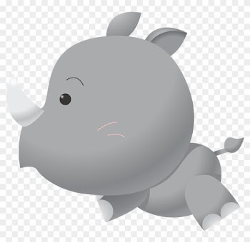 Free Happy Girl Clipart, Download Free Clip Art, Free - Cute Baby Rhino Cartoon