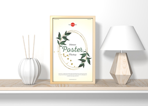 Free Home Interior Vertical Poster Mockup paster, 