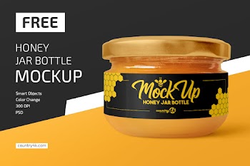 Free Honey Jar Bottle MockUp in 4k