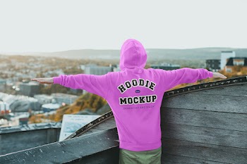 Free Hoodie Back View Mockup