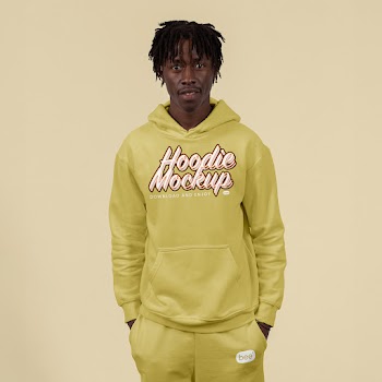Free Hoodie with Sweatpants Mockup