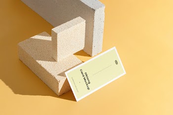 Free Horizontal Card with Brick Mockup