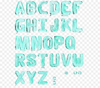 Free ice blue water alphabet buckle material 