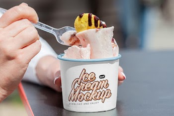 Free Ice Cream Cup Mockup