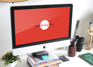 Free iMac MockUp Psd Template 