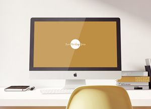 Free iMac Pro on Designer Table Mockup PSD hestory idesion 
