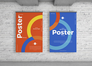 Free Indoor Bricks Wall Poster Mockup poster poster 