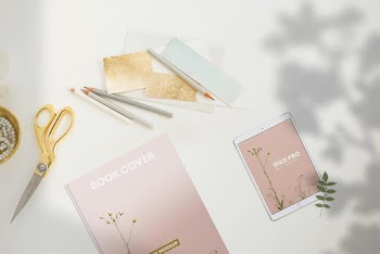 Free iPad Pro & Book Cover Mockup