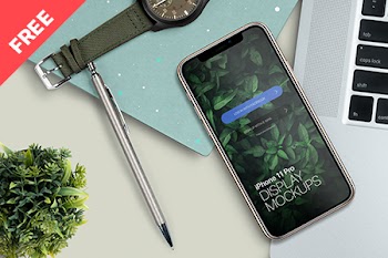 Free iPhone 11 Pro Gold Mockup free ob caps lock ow ion shin con display mckups iphone 11 pro 