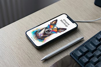 Free iPhone on Charger Mockup