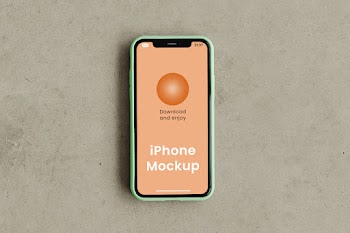 Free iPhone on Floor Mockup