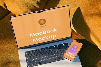 Free iPhone on MacBook Mockup