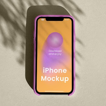 Free iPhone Screen in Shadow Mockup