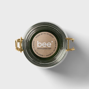 Free Jar with Sticker Mockup