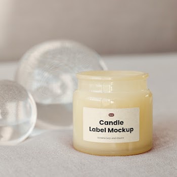Free Label Jar with Glass Ball Mockup