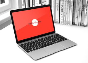 Free Laptop Mockup in Office Environment ile in the mno eardin .eofreauty the areurfeen efashion boor interors na dt e 