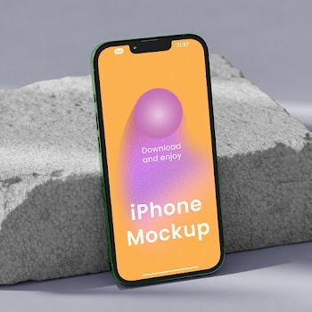 Free Leaning Vertical iPhone Mockup