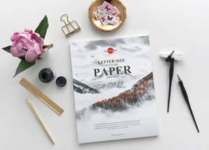 Free Letter Size Texture Paper Mockup For Branding utter size paper 