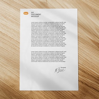 Free Letterhead on Table Mockup