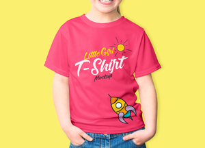 Free Little Girl T-Shirt Mockup PSD 2018 lette gord t-shipt moctp 