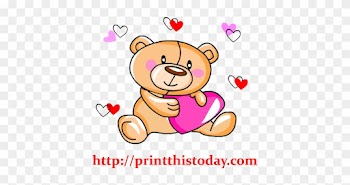 Free Love Teddy Bear Clip Art - Cute Printable Paper With Lines And Borders