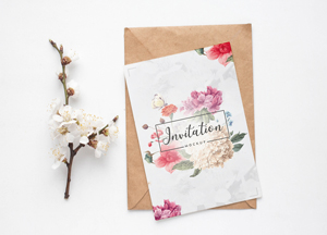 Free Lovely Invitation Mockup PSD For Wedding Greetings jnvitation 