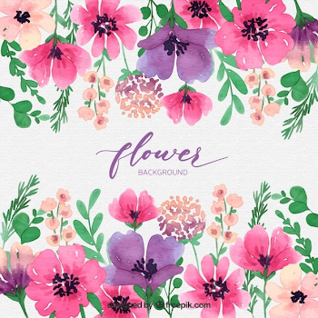Free Lovely watercolor floral background SVG DXF EPS PNG - Pin by ...