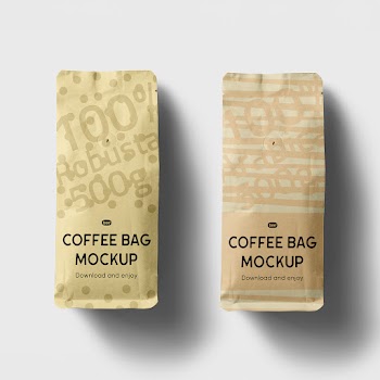 Free Lying Coffee Bag Mockups