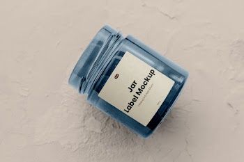 Free Lying Jar Label Mockup