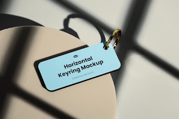 Free Lying Keyring Mockup