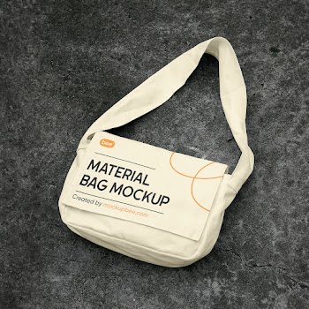 Free Lying Material Bag Mockup