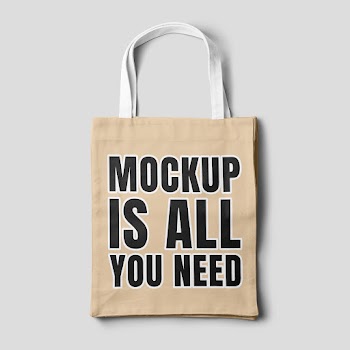 Free Lying Tote Bag Mockup