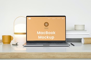 Free MacBook Front View Mockup