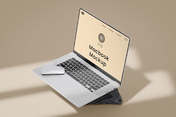 Free MacBook with Mouse Mockup